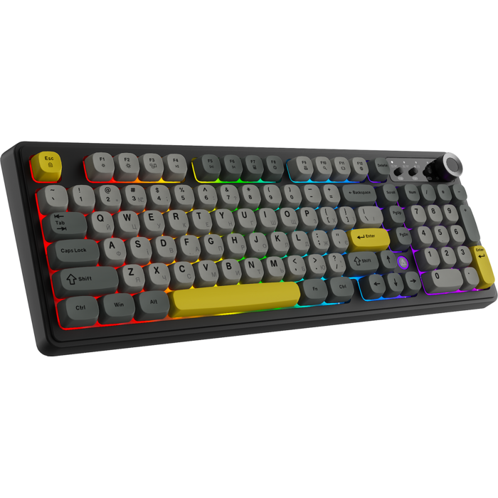 Бездротова клавіатура Ajazz AF98 PLUS Black Gray Yellow (AF98-PLUS-BGY)