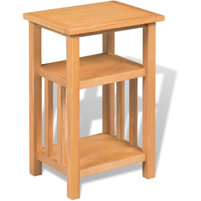 Журнальний стіл vidaXL з полицею для газет, масивний дуб, 27x35x55 см