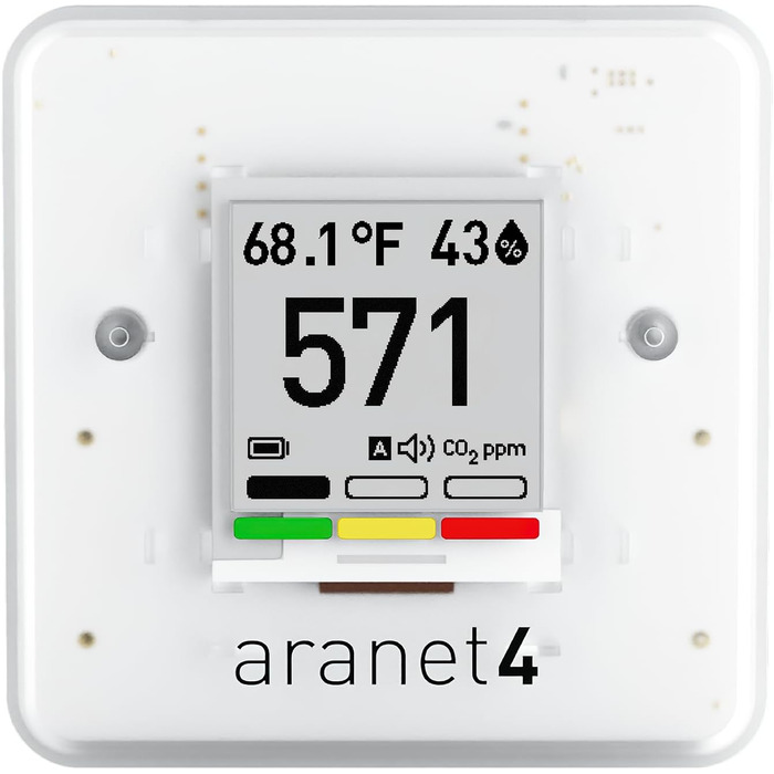 Aranet4 Home: Бездротовий датчик якості повітря для дому, офісу або школи (CO2, температура, вологість)