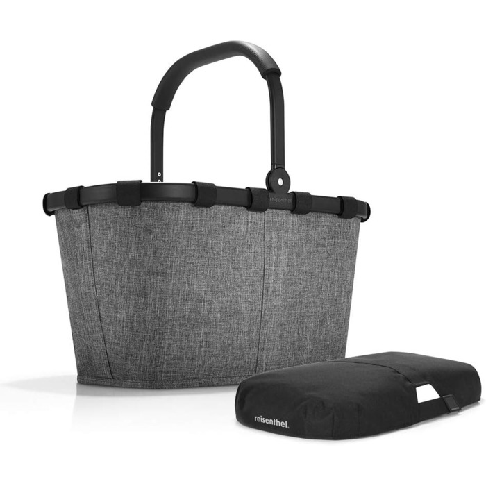 Кошик для покупок Reisenthel Carrybag Frame Twist Silver з кришкою Black, сріблясто-чорний