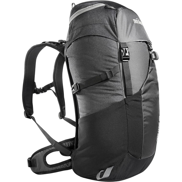 Рюкзак для походів Tatonka Hike Pack 32 л з вентиляцією спини та дощовиком, легкий і зручний туристичний рюкзак, чорний/сірий