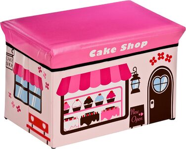 Дитяча коробка-сидіння Premier Housewares у формі кондитерської, МДФ, ПВХ, рожева, 49x31x33 см