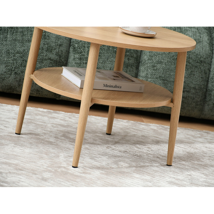 Круглий кавовий столик Mebel-Partner, 60 x 60 x 45 см, дуб