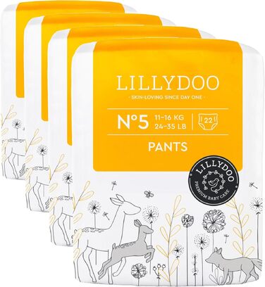 Підгузки-трусики LILLYDOO Baby Pants розмір 5 (11+ кг), місячний запас, 132 шт (4 упаковки по 33 шт)
