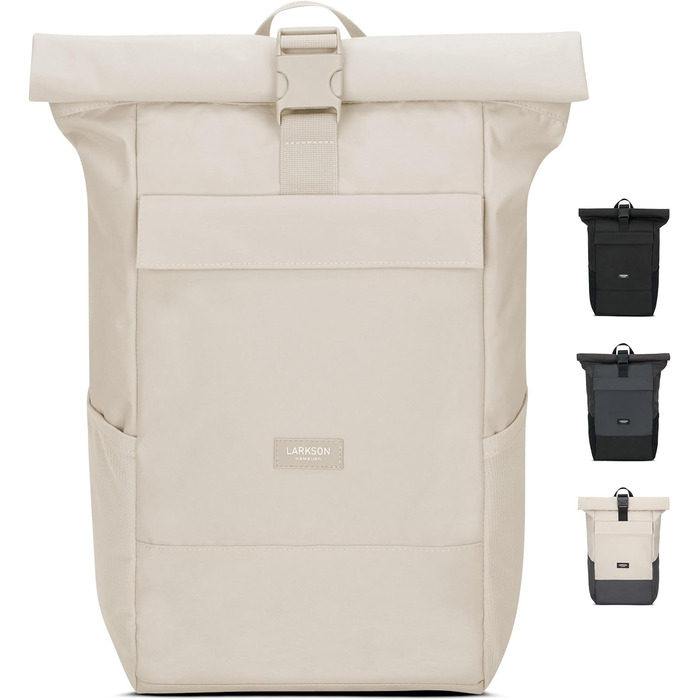 Рюкзак LARKSON Rolltop No 4 для жінок і чоловіків, з відділенням для ноутбука, для університету, роботи й велосипеда, великий туристичний рюкзак, водовідштовхувальний, універсальний розмір, колір пісочний
