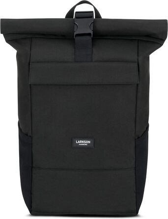 Рюкзак LARKSON Rolltop з відділенням для ноутбука, водостійкий, універсальний, чорний, для жінок і чоловіків, для університету, роботи, велосипеда, подорожей