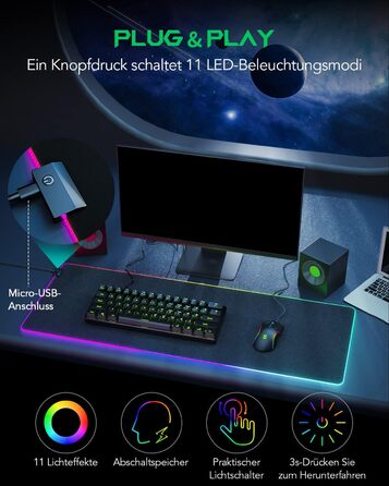 Ігрова мишка Pad Black Shark XXL 1200 x 600 мм - великий килимок для миші з водовідштовхувальним покриттям та антиковзною основою. Аксесуар для геймінгу Manta P4 (RGB)