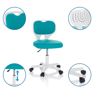 Дитячий поворотний стілець / Дитячий письмовий стілець KIDDY TOP W Fabric Blue HJH OFFICE
