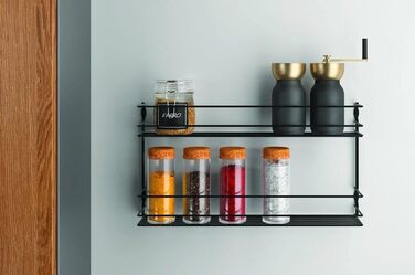 Полиця для спецій Metaltex Pepito-2 Lava, 2 яруси, 36x8x18 см, металева, настінна