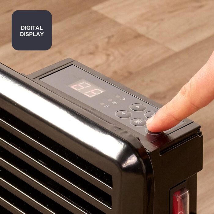 Конвектор BLACK+DECKER BXCSH1800E, 1800 Вт, чорний, з можливістю кріплення на стіну