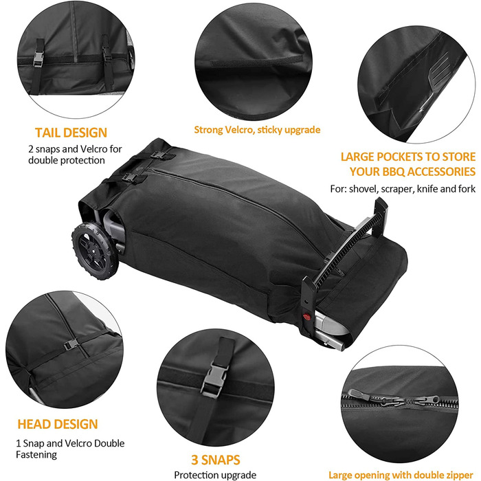 Чохол для газового гриля Weber Traveler, водонепроникний пилозахисний, 115x65x24 см, чорний, захисна накидка для BBQ, аксесуари для гриля