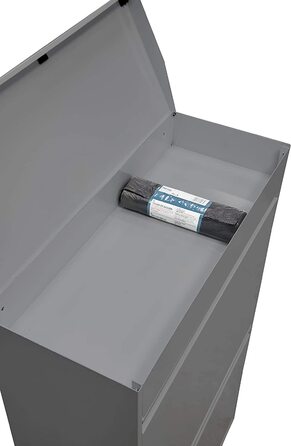 ARREGUI Top CR622-B контейнер для сортування сміття зі сталі з кришкою, 4 секції, відро для сміття для кухні, зйомні внутрішні відерця з ручкою, 4×17 л (68 л), світло-сірий