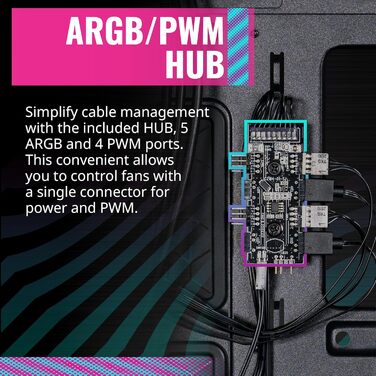 Корпус для ПК Cooler Master TD300 Mesh Mini-Tower для Micro-ATX та Mini-ITX, ігровий корпус з високим повітряним потоком, 2 ARGB вентилятори 120 мм, бічна панель із загартованого скла, знімна кришка, ARGB/PWM-хаб