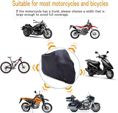 Чохол для мотоцикла Limirror, складаний, водонепроникний, для Harley-Davidson, Honda, Suzuki, захисна накидка для вулиці та приміщення, чорний, розмір L (220x95x110 см)