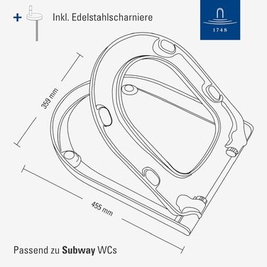 Сидіння для унітазу Villeroy & Boch Subway D-подібне, SoftClose, білий альпійський (Duroplast), 9M55S101
