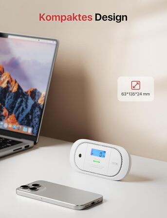 Виявник CO X-Sense з LCD-дисплеєм, акумуляторний, з пам'яттю, 1 шт. (сумісний з SBS50)