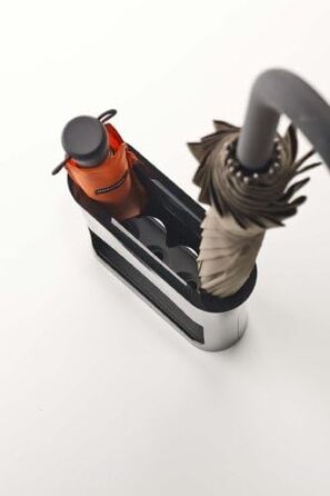 Підставка для парасольок Yamazaki 6980 OVAL, чорна, ABS-пластик і сталь, мінімалістичний дизайн, 20,8×7,6×28 см
