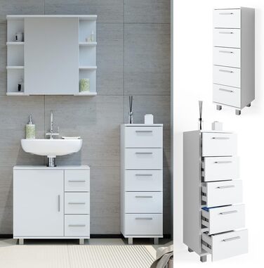 Пенал для ванної Vicco Ilias, білий, 30x95 см