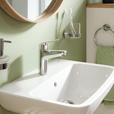 Змішувач для ванної кімнати GROHE Swift, хром, з донним клапаном, 18 см, з інструментом 3в1, економічний, Push-Open