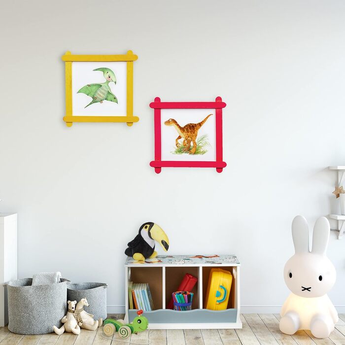 Дитяча книжкова полиця Relaxdays з малюнком собаки, 3 відділення, 32,5x60x36 см, для дівчаток і хлопчиків, МДФ, яскрава