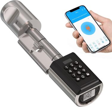Електронний дверний замок WELOCK для вхідних дверей з PIN-кодом, Bluetooth, додатком, водонепроникний, для дверей 50-100 мм