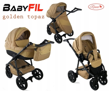 Дитячий візок 2в1 Krasnal BabyFIL, екошкіра + льон