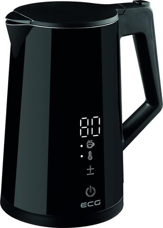 Електрочайник ECG RK 1893 Digitouch Black, 2200 Вт, 1,7 л, LED-дисплей