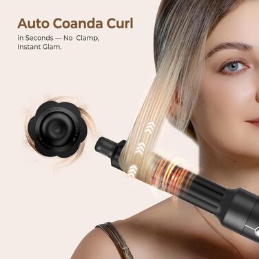 Hairstyler UKLISS Pro 7-в-1 з іонізацією: фен-щітка, кругла щітка, аеробраш для створення локонів (Чорний)