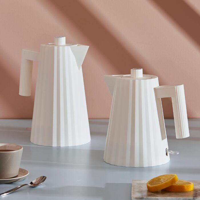 Електричний чайник Alessi Plissé MDL06 W, 1.7 л, білий, 2400 Вт, з європейським штекером