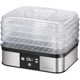 Сушарка для овочів і фруктів ProfiCook PC-DR 1218, нерж. сталь, 650 Вт, 6 рівнів, таймер, LED, BPA-free