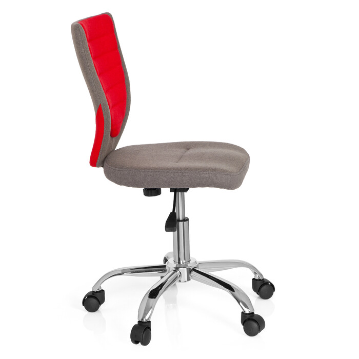 Дитячий офісний стілець Kiddy Comfort, тканина сірий/червоний, hjh OFFICE