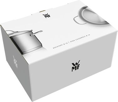 Каструля WMF Provence Plus 16 см зі скляною кришкою, 2 л, сталь Cromargan, для індукційних плит та духової шафи