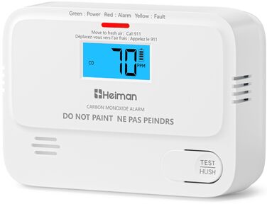 Детектор чадного газу (CO) Heiman з цифровим LCD-дисплеєм, 1 шт.