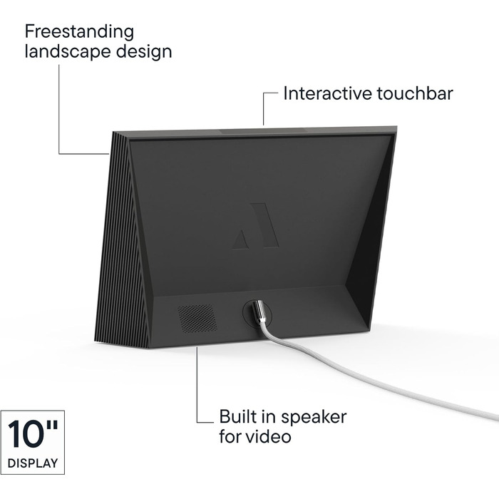 Розумний цифровий фотоальбом Aura Carver 10.1 дюйми HD Wi-Fi Cloud, безлімітний хмарний сховище, відправка фото з будь-якого місця - Gravel 10' - Чорний