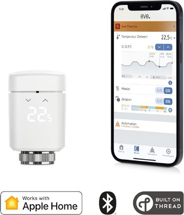 Розумний термостат для радіатора Eve Thermo (Apple HomeKit), білий