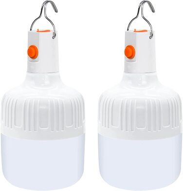 Набір із 2-х LED кемпінгових ламп AKOFIC, портативних, USB-акумулятор, 2 рівні яскравості, водонепроникні, для кемпінгу, риболовлі, саду, походів, грилю