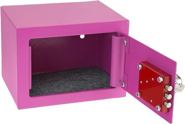 Сейф HMF 49216-15 малий меблевий з ключем, рожевий, 23x17x17 см