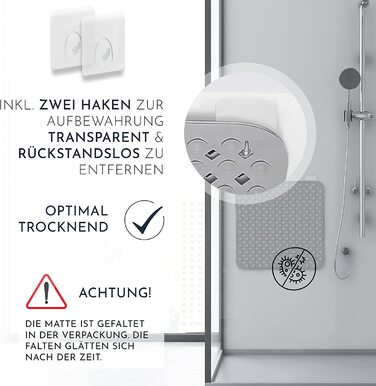 Дитячий килимок для душу homerella, 53x53 см, протиковзкий, BPA free, для дітей та немовлят, миючийся, стійкий до цвілі, сірий