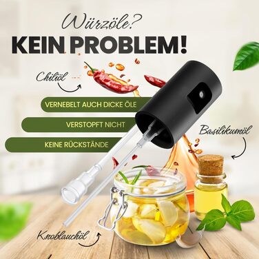 Преміум розпилювач для олії Leisure Life NEU 2.0, нержавіюча сталь, 100 мл, BPA-free, для кухні, гриля та аерофритюрниці, Noir Steel
