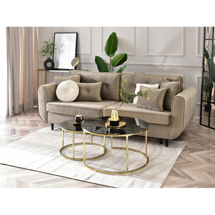 Журнальний стіл Mebel-Partner круглий, чорний мармур, 80 x 80 x 42,5 см