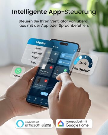 Pro Breeze Вентилятор без лопатей 101 см з LED дисплеєм та пультом - вежа, 6 швидкостей, 5 режимів, автоколивання 60°, таймер 7 годин, Smart App, чорний