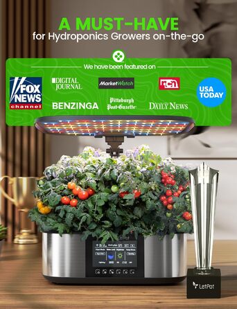 LETPOT LPH-MAX: Система гідропоніки WiFi для вирощування трав, 21 капсул, LED-освітлення 36W, 5.5L, автоматичний таймер, для дому