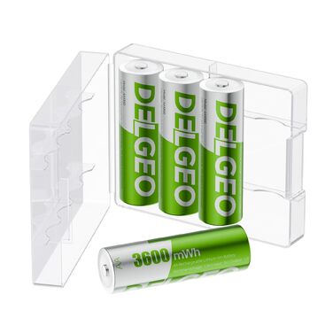 Набір літієвих акумуляторів AA 1.5V 3600mWh (8 шт.) з зарядним пристроєм, перезарядні батарейки