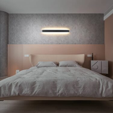 Світлодіодний настінний світильник Klighten 30W, 91 см, 3000 Лм, сучасна двостороння LED бра для спальні, вітальні, коридору, тепле біле світло 3000K, чорний