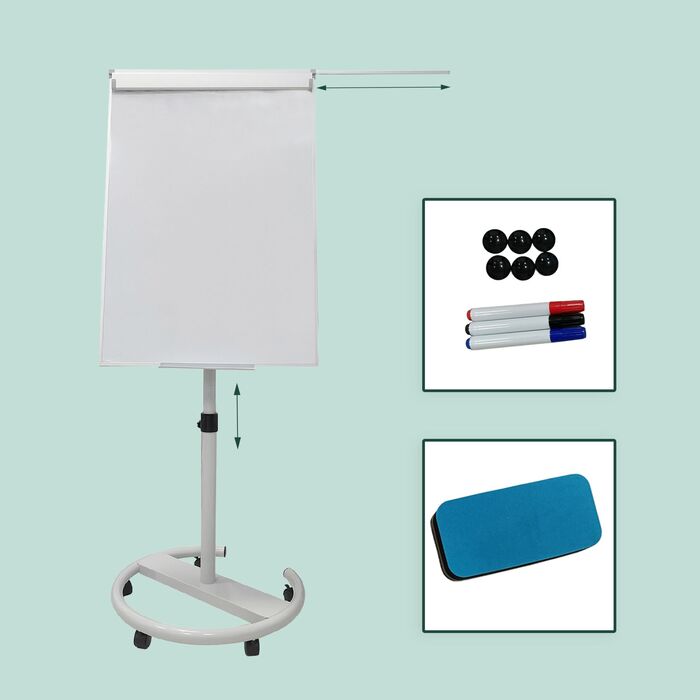 Дошка для письма Relaxdays Flipchart, 100x70 см, з двома кріпленнями