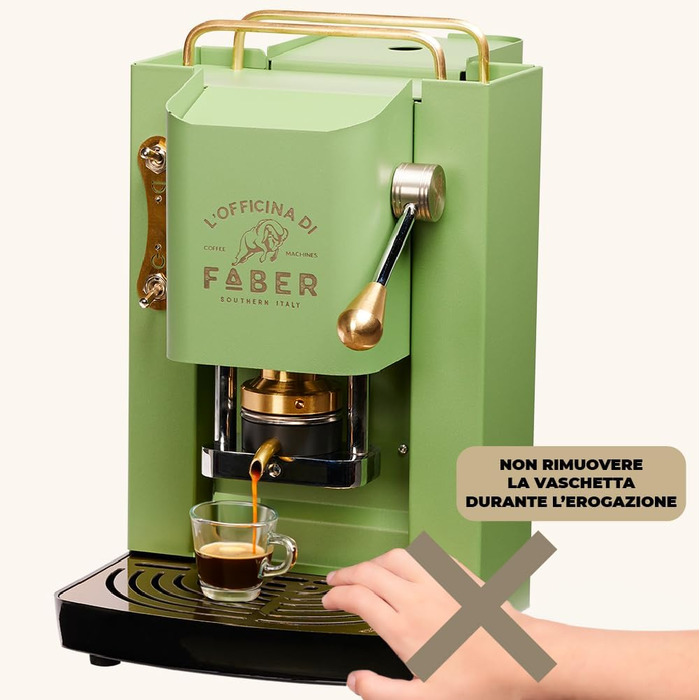 Кавомашина Faber Pro Deluxe з міді та вафельниці з Ese Paper 44 mm (Acid Green)