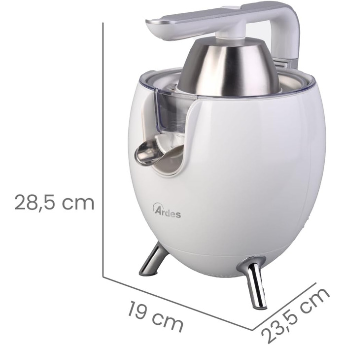 Citrus-прес електричний Ardes ARSPRE03W Juice Art, 500 Вт, 0.5 л, нержавіюча сталь, білий