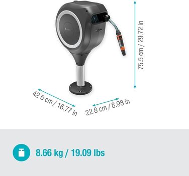 Gardena Шланг-бокс RollUp M для тераси та саду 20м: Автоматичне змотування, білий (18615-20)