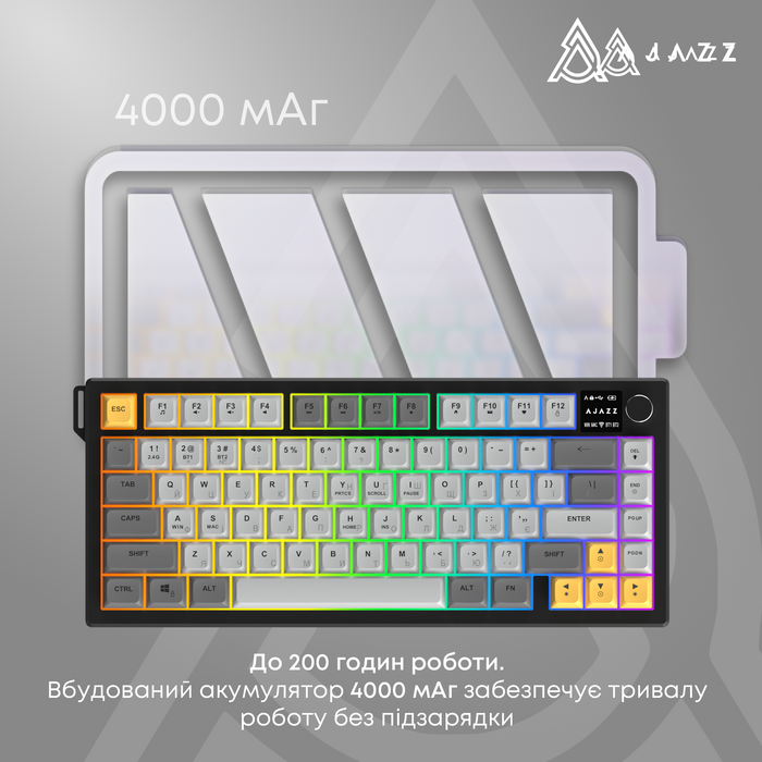 Бездротова мембранна клавіатура Ajazz AF82 (AF82-BGY)