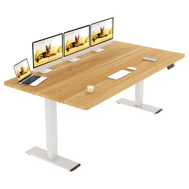 Електричний підйомний стіл SANODESK 200×80 см, регульований робочий стіл для офісу та дому з подвійним мотором (чорний)